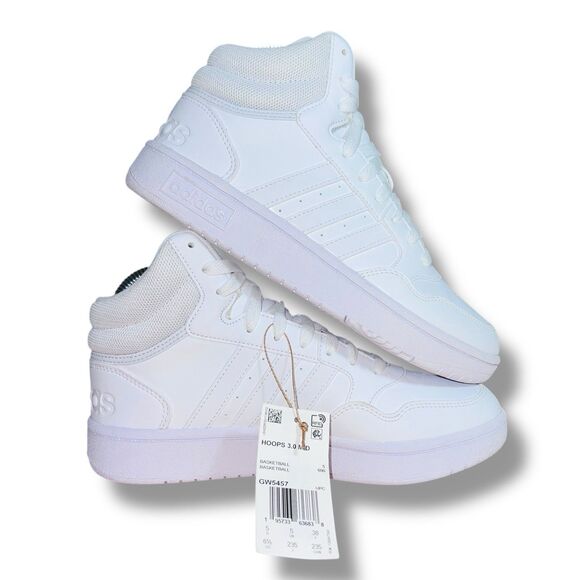 Adidas Women's Hoops 3.0 Mid Basketball Shoes - Picture 1 of 12